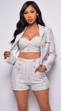 Spenser White Tweed Blazer Set