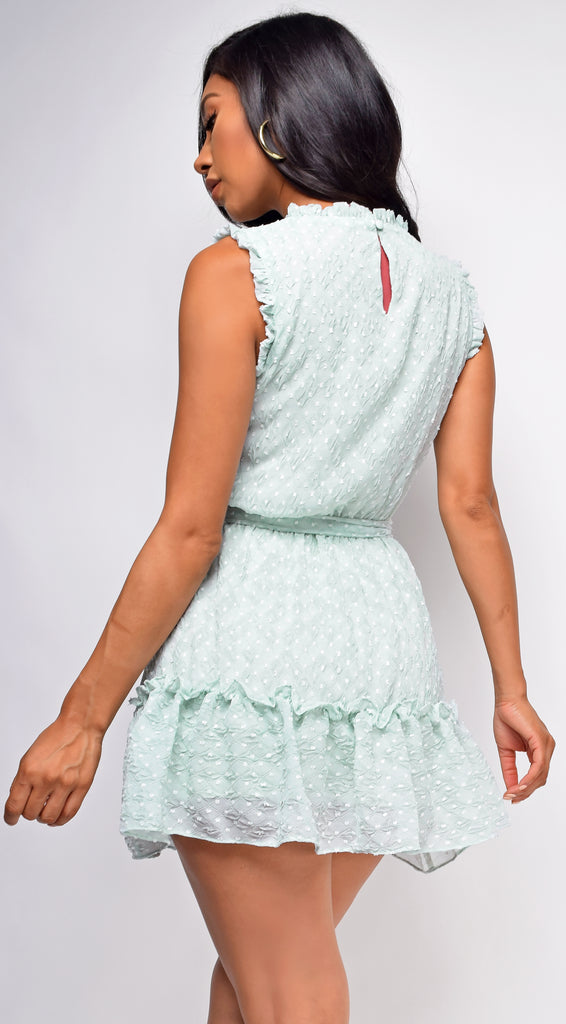 Rella Mint Green Ruffle Dress Emprada