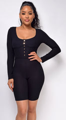 Diego Black Biker Short Romper