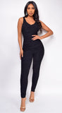 Kariya Black Ruched Jumpsuit