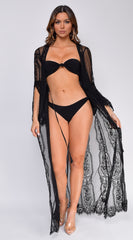 Samaria Black Lace Bell Sleeve Cover Up