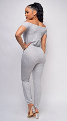 Rise And Lounge Gray Off Shoulder Jumpsuit