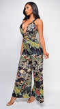 Celena Black Floral Wide Leg Jumpsuit