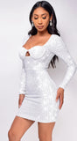 Romana White Sequin Bustier Dress