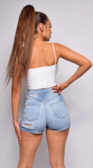 Ravello White Crop Corset Top