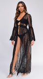 Samaria Black Lace Bell Sleeve Cover Up