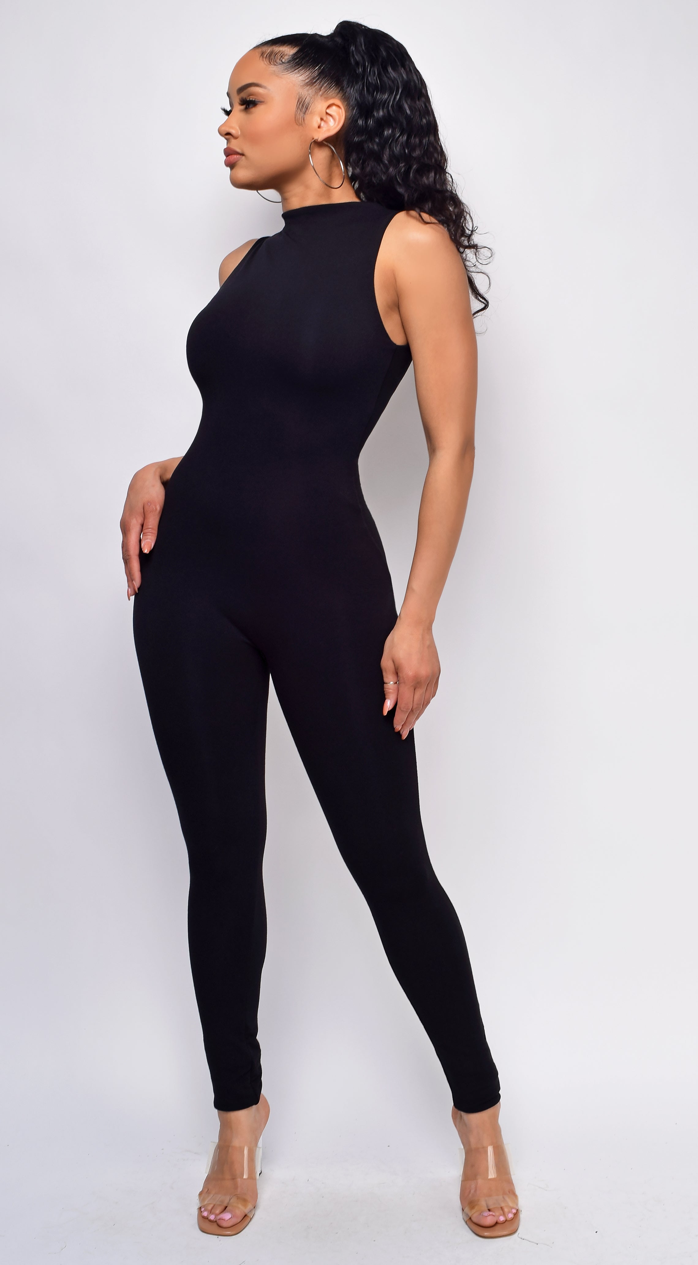 Portland Black High Neck Jumpsuit