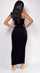 Zya Black Velvet Maxi Dress