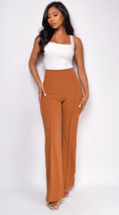 Ellery Brown Rust High Waist Flare Pants
