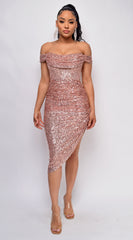 Mairaly Rose Gold Sequin Dress