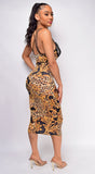 Rama Black Gold Multi Print Dress