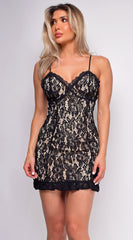 Brigitta Black Lace Mini Dress