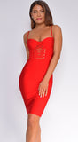 Selah Red Corset Bustier Bandage Dress