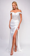Paige Off White Bridal Gown hemline and silhouette detail