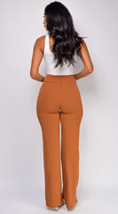 Ellery Brown Rust High Waist Flare Pants