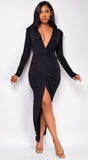 Mika Black Wrap Maxi Dress