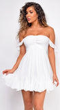 Seychelles White Smocked Off Shoulder Dress