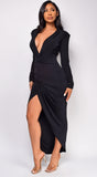 Mika Black Wrap Maxi Dress