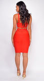 Milly Red Bandage Top And Skirt Set