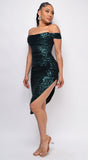 Mairaly Emerald Green Sequin Dress