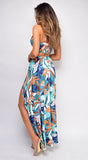 Tayah Blue Tropical Print Set