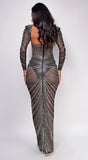 Molly Black Rhinestone Maxi Dress