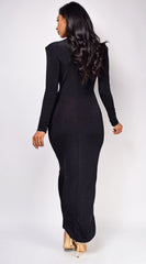 Mika Black Wrap Maxi Dress