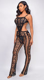 Juno Black Crochet Cover Up Jumpsuit