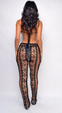 Juno Black Crochet Cover Up Jumpsuit