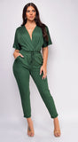 Lia Hunter Green V Neck Jumpsuit
