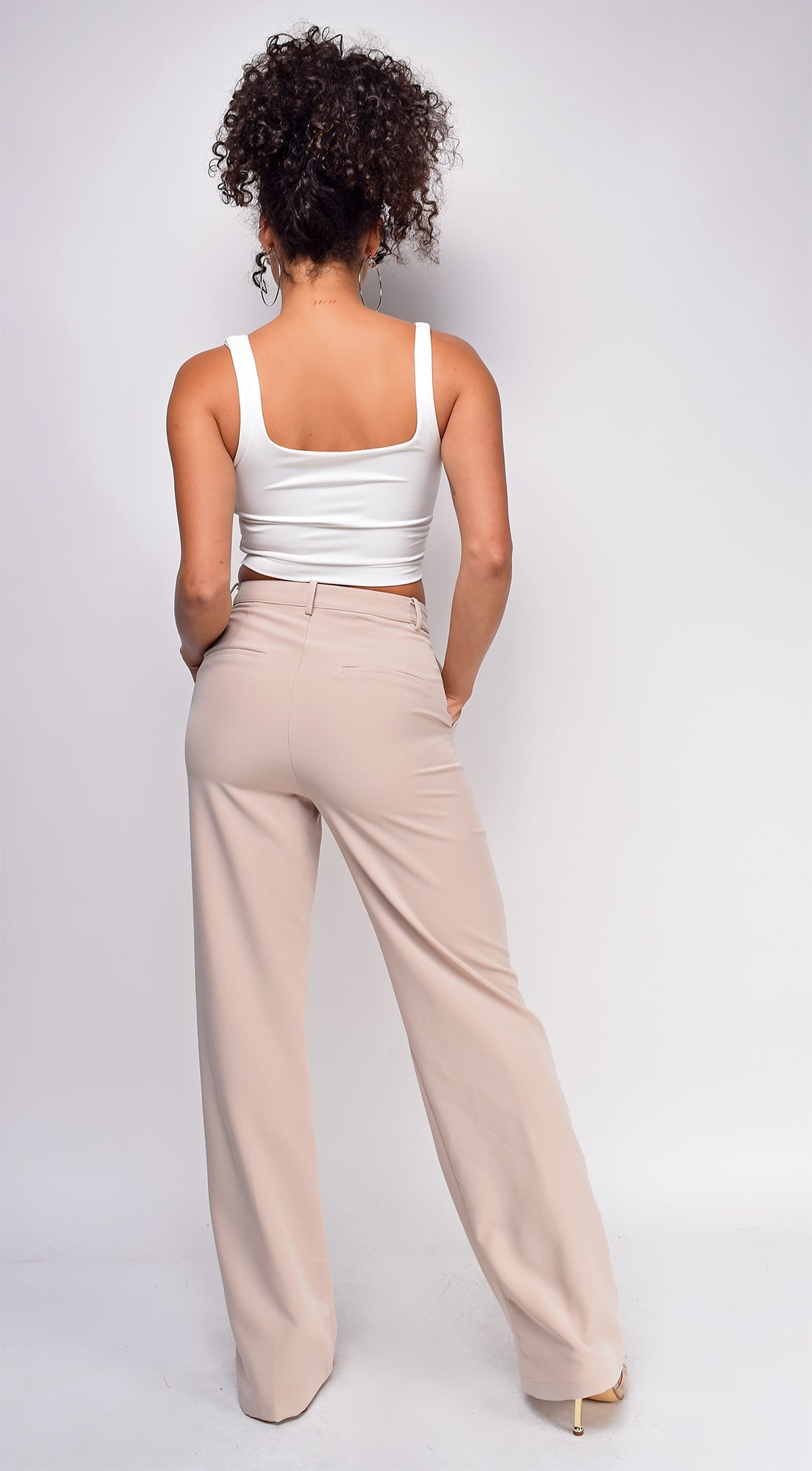 Delta Beige Wide Leg Pants