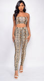 Estelle Beige Snake Skin Print Legging Set