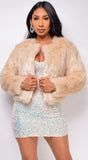 Valeria Beige Faux Fur Coat