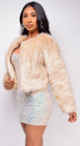 Valeria Beige Faux Fur Coat