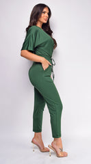 Lia Hunter Green V Neck Jumpsuit