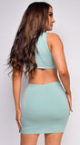 Ania Green Sage Cut Out Ring Dress