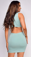 Ania Green Sage Cut Out Ring Dress