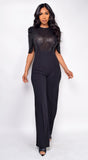 Irina Black Sequin Jumpsuit
