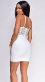 Keegan White Lace Bustier Bandage Dress
