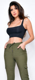 Ilva Black Square Neck Crop top