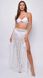 Mykonos White Premium Lace Sarong Cover Up Skirt Dress