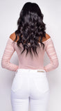 Vieve Pink Mesh Corset Bodysuit