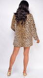 Alford Brown Leopard Print Faux Fur Coat