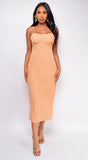 Selena Dusty Orange Midi Dress