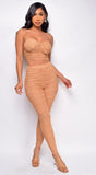 Harben Beige Ruched Set