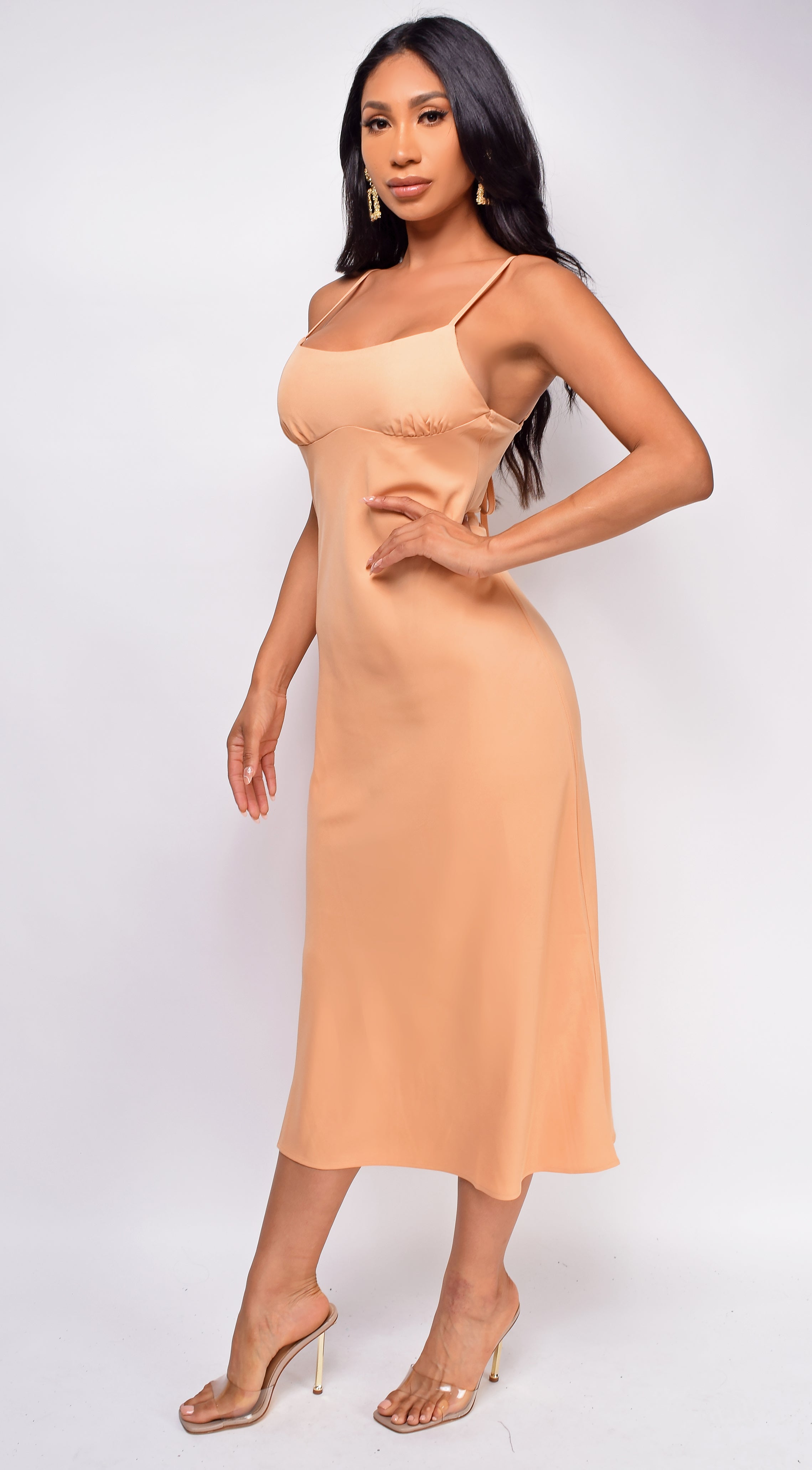 Selena Dusty Orange Midi Dress