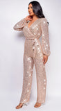 Zaneta Rose Gold Sequin Jumpsuit