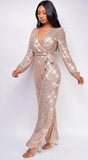 Zaneta Rose Gold Sequin Jumpsuit