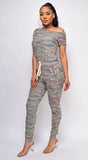 Lana Olive Green Camo Off Shoulder Jumpsuit