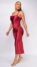 Lavinia Burgundy Red Satin Midi Dress | Dresses Lavinia Burgundy Red Satin Midi Dress | Dresses